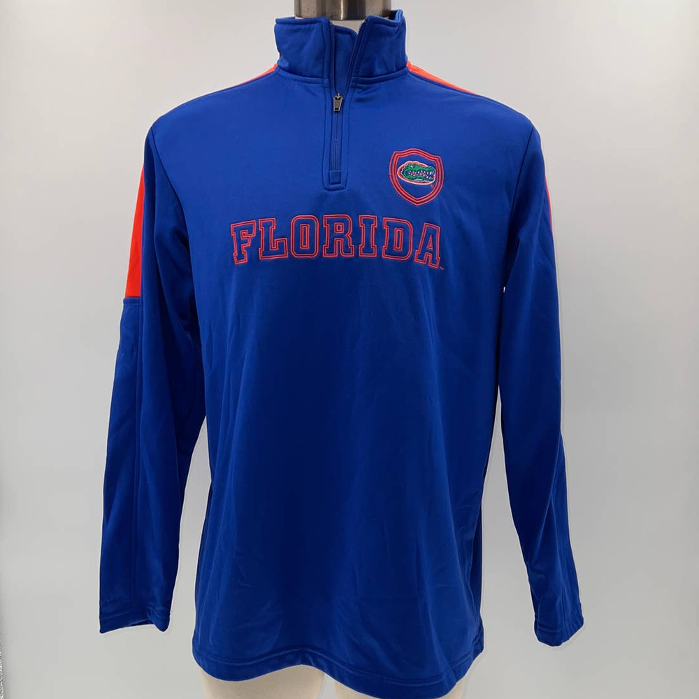 Columbia Florida Gators Blue Fleeced Lined 1/4 Zip Pull Over Jacket- L